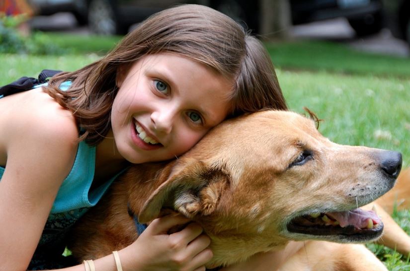 Girl with a dog