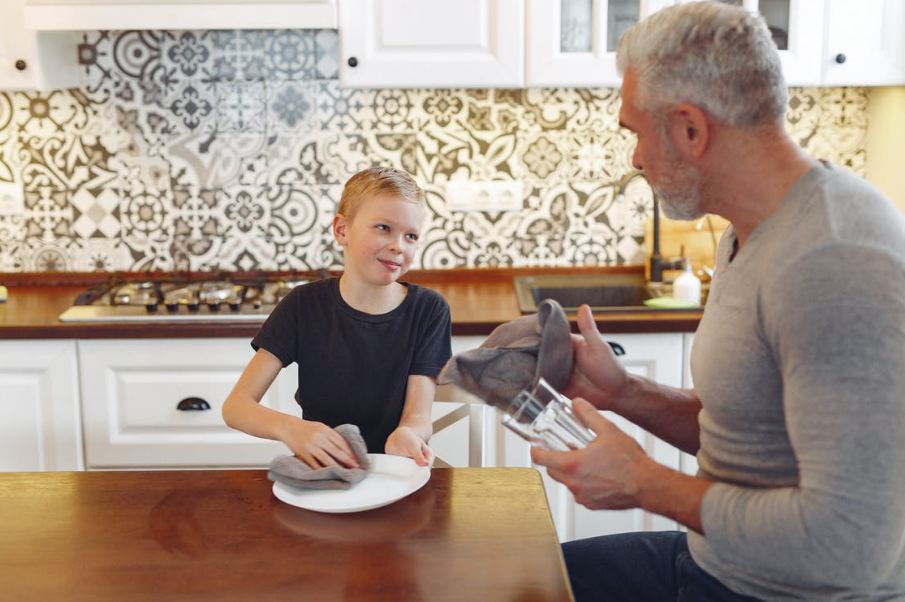 Daddy, Father, Chores, Kid