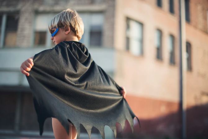 Superhero, Kid, Role-Playing, Daddy, Father